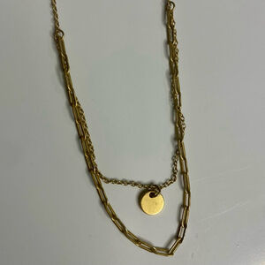 LACN 925 La Gem & Jewelry Design Inc Necklace Gold Layered Paper clip Circle